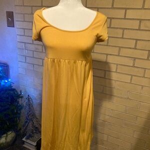 Mossimo Supply Co. Mustard Midi Dress